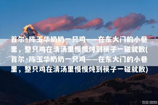 首尔·陈玉华奶奶一只鸡——在东大门的小巷里，整只鸡在清汤里慢慢炖到筷子一碰就散(首尔·陈玉华奶奶一只鸡——在东大门的小巷里，整只鸡在清汤里慢慢炖到筷子一碰就散)